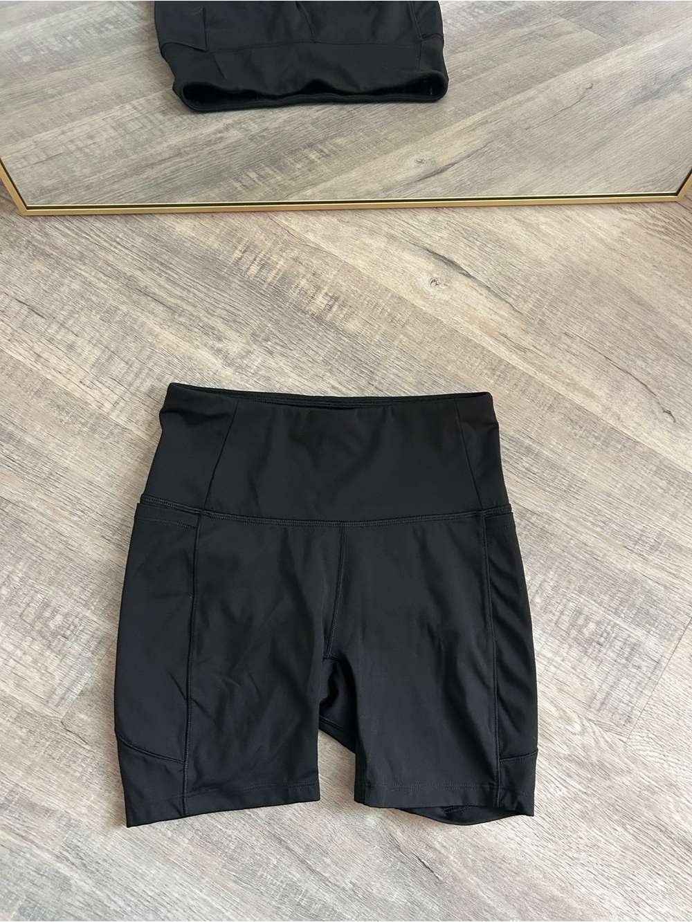 CALIA Women's High Waisted Biker Shorts Black Athletic Fit Pockets Size XS